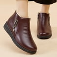 thumbnail image 4 of Bnwani Women Boots Footwear Winter Cotton Flat Velvet Fleece Warm 0 Boot Red Size 6, 4 of 7
