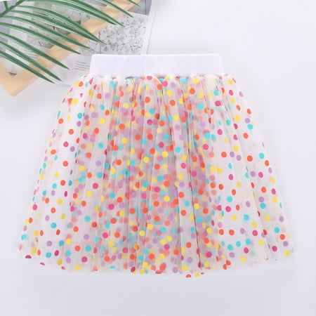 

Huilaibazo Girls Skirts Toddler Girls Dress Summer Fashion Dot Prints Dress Princess Dress Casual Dress Tutu Mesh Skirt Outwear