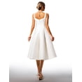 thumbnail image 3 of Vestido de verano Tsukko A Line Swing sin mangas con cuello cuadrado blanco, 3 of 5