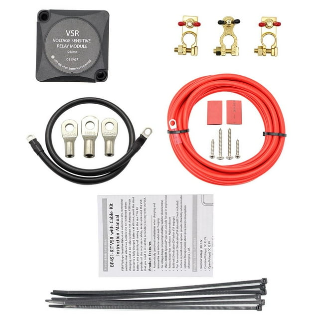 De Cableado De Sensible A Tensión Y Cableado De 12V 140Amp Con Aismiento De Batería Dual (VSR) Baoblaze Relé sensible al voltaje
