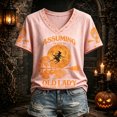 thumbnail image 2 of Women's Halloween Assuming I'm Just an Old Lady was Your First Mistake Witch Tee Funny Halloween Shirts for Women Halloween Witch Shirt Pink 3XL, 2 of 4
