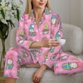 thumbnail image 6 of Sigee pink Holiday Joy for Women’s Pajama Sets Long-Sleeved Pjs Sets for Women 2 piece Sleepwear-Small, 6 of 7