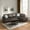 Brown-L, variant on Prilinex L-Shaped Flannel Sofa with Storage Ottoman Set,3-Piece Sectional Couch Sofa Set for Living Room, Office, Small Space, Grey
