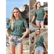 Arach&Cloz Women's Summer Fall Lightweight Tops Short Sleeve Dressy Blouse