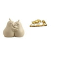 thumbnail image 1 of Sujetalibros de cerámica con forma de pera abrazada, fina artesanía, adorno para estantería, maravilloso regalo, figura de toro, estatua de oso y toro, 1 of 8