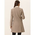 thumbnail image 4 of Abrigo largo de invierno Allegra K para mujer con cuello En V Marrón XL, 4 of 6