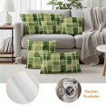 thumbnail image 6 of Green Plaid Pillow Covers 2 Pack Green Watercolor Grid Pillowcase Waterproof Outdoor Throw Pillow Cover for Patio Garden Square Cushion 16”x16”, 6 of 9