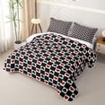 thumbnail image 3 of Erosebridal Playing Card Checker Grid Twin Quilt Set for Girls, Vintage Love Heart Twin Coverlet Set, 2pcs, 3 of 7