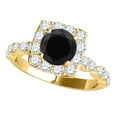 thumbnail image 2 of Aonejewelry 2 Ct. Ttw Bridal Set Black and White Diamond Halo Engagement Ring In 14K Yellow Gold, 2 of 4