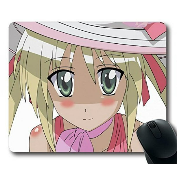 popcreation anime girl with blonde hair and green eyes mouse pads gaming  mouse pad 984x787 inches
