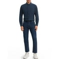 thumbnail image 2 of CAMISA DE NEGOCIO OXFORD DE MANGA LARGA PARA HOMBRES INSPIRE CHIC, CON CUELLO Y AJUSTE REGULAR, TAMAÑO S, AZUL OSCURO, 2 of 5