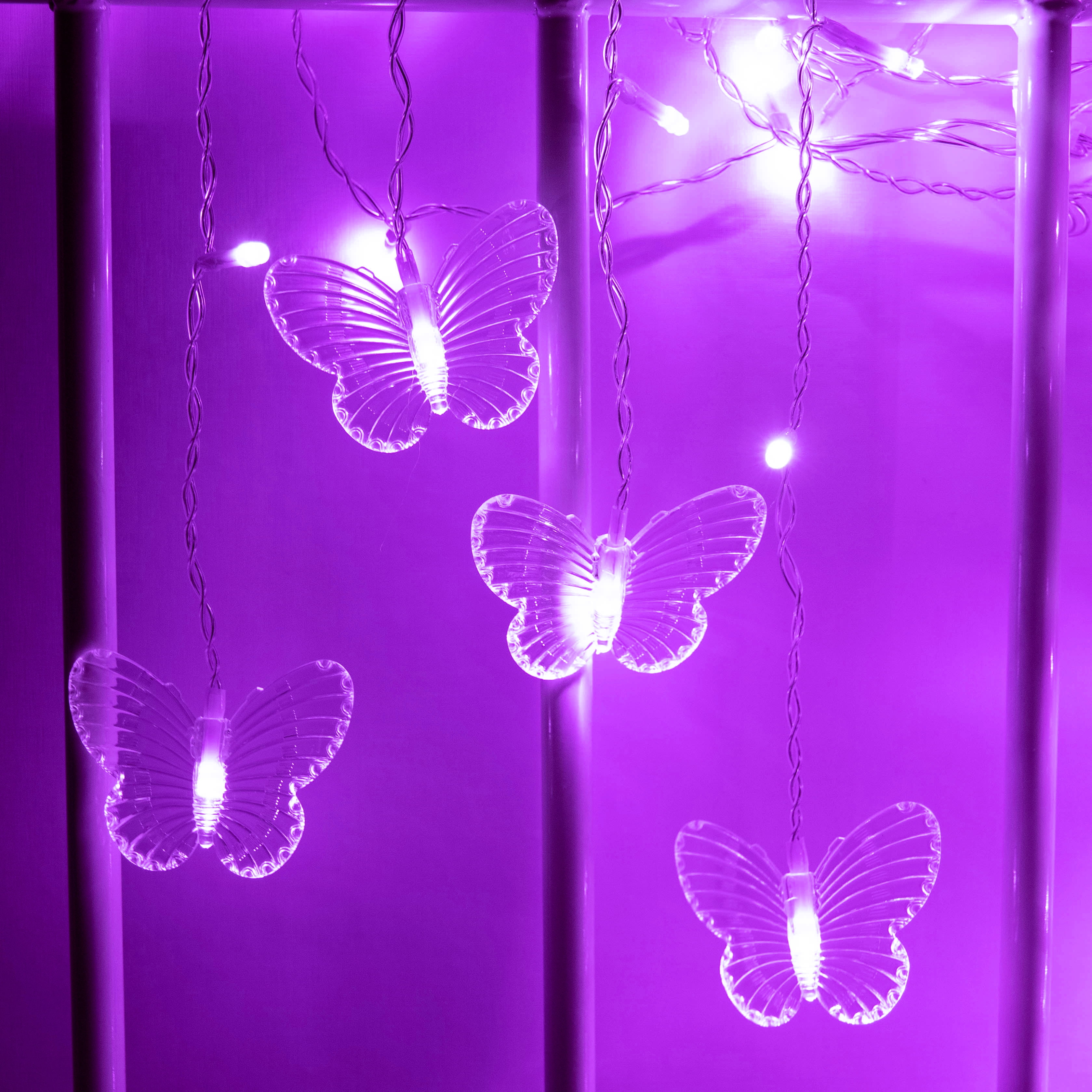Yolight Butterfly Curtain Lights 13ft 96 LED Fairy Lights 8 Modes String  Lights with Remote, Butterfly Hanging Decoration for Girls Room Garden Wall  Ceiling Party Wedding (Purple)