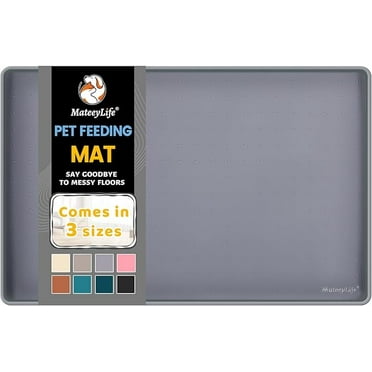 Silicone Cat & Dog Food Mat for Floors Waterproof, Anti-Slip Dog Bowl Mats for Food and Water, Pet Feeding Mats with Lip to Prevent Spills, Pet Placemat for Messy Drinkers to Protect Floors