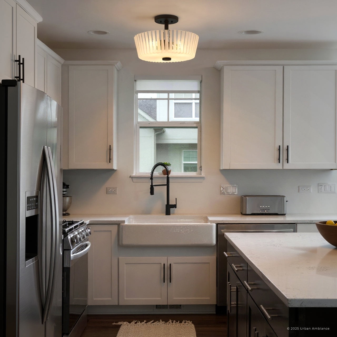 Luxury Transitional Ceiling Light, Matte Black, UQL6441
