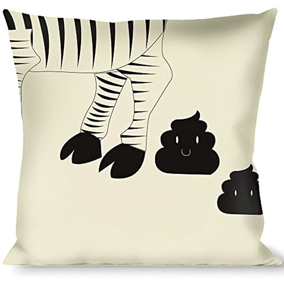Buckle-Down Throw Pillow - Zebra Poops Off-White Black