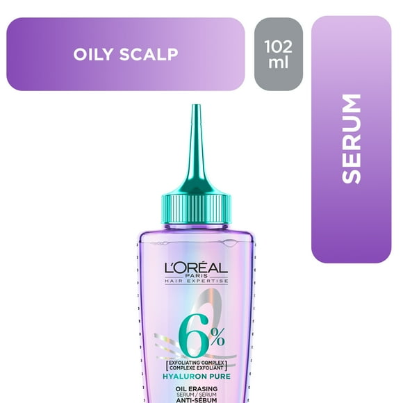 L'Oréal Paris , Hair Expertise, Hyaluron Pure Sérum pour Cuir Chevelu Anti-Sébum, avec Acide Salicylique, pour Racines Grasses et Longueurs Déshydratées