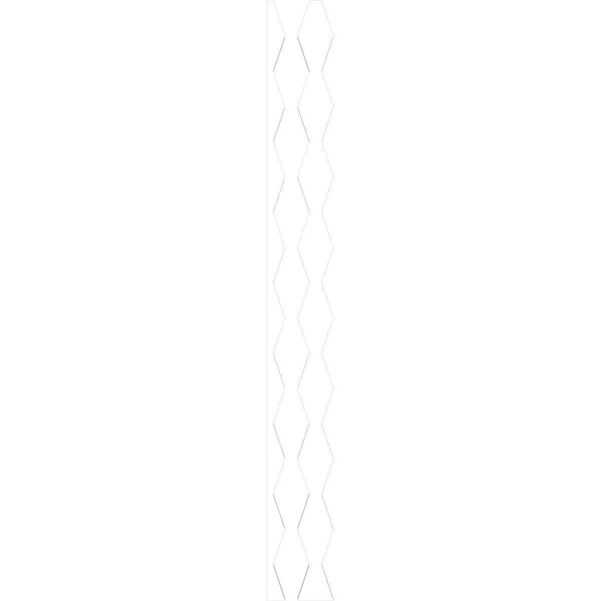 Ekena Millwork 47"H x 1/2"T Cimarron PVC Adjustable Decorative Slat Wall Panel Kit, Unfinished (contains 23 Slats + 1 Straight Edge Starter Slat)