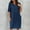 Navy, variant on ZZwxWA Womens Linen Cotton Casual Loose Tshirt Dress with Pockets, Knee Length Comfy Summer Dresses Plus Size