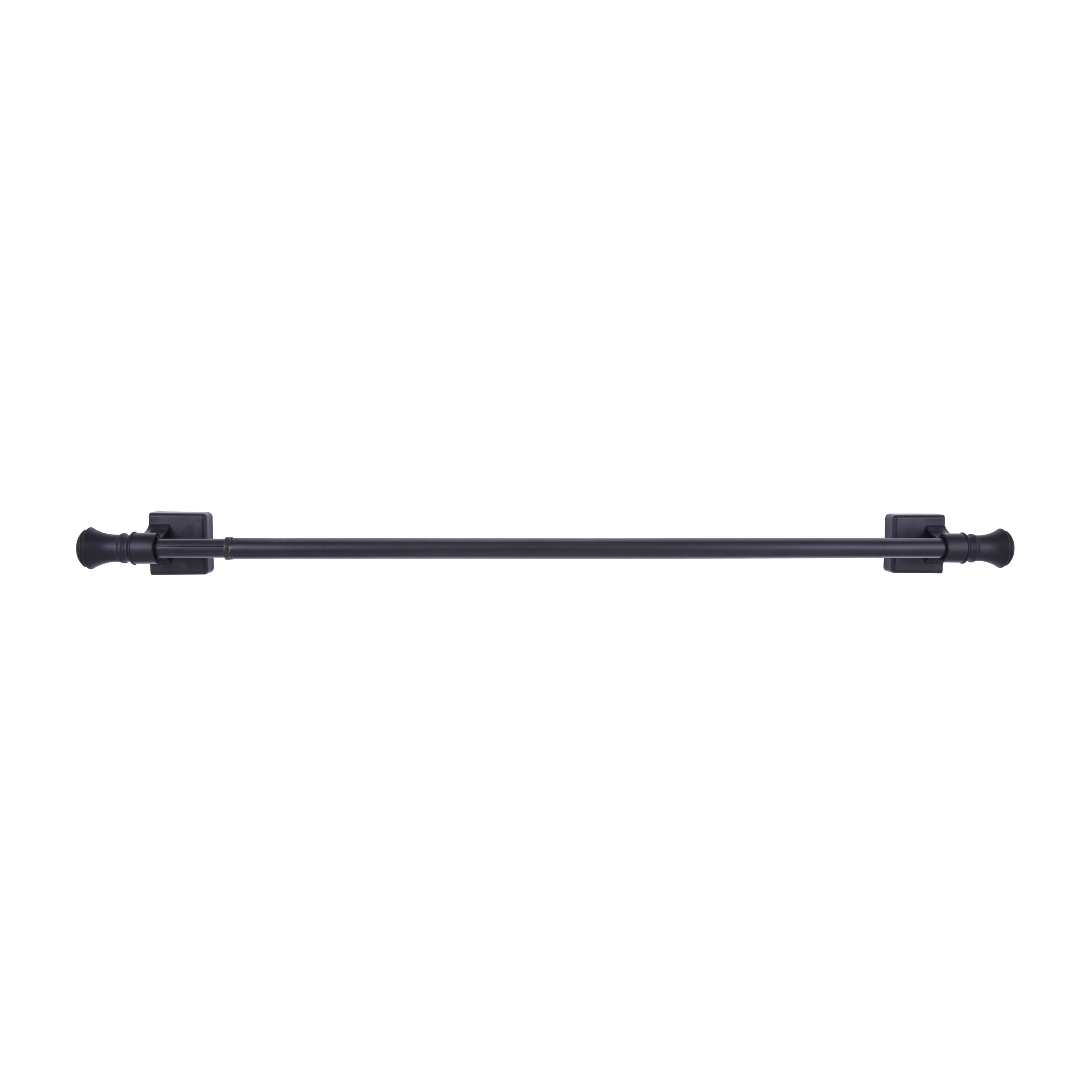 Mainstays Cameron 7/16" Black Adjustable Magnetic Curtain Rod, 16-28"