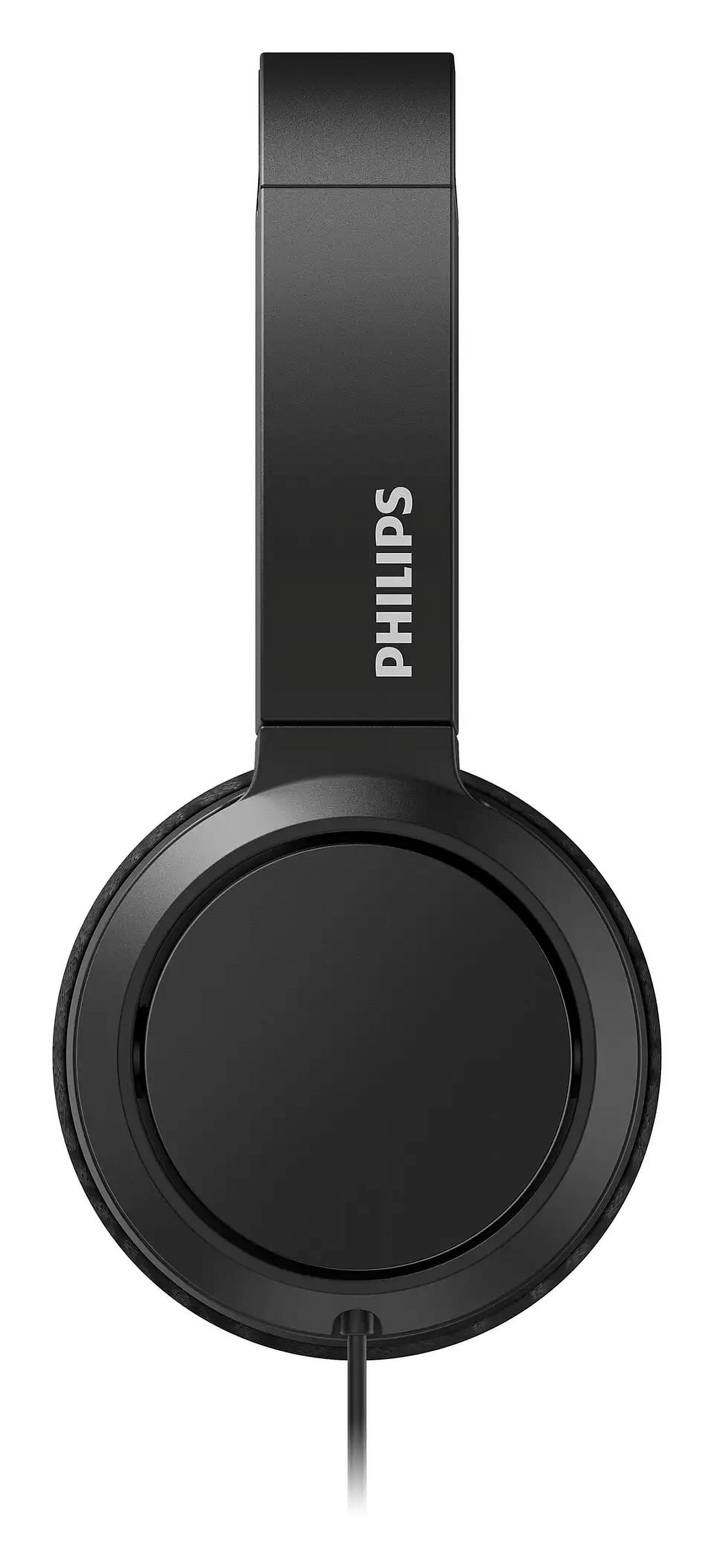 Philips Audio On-Ear Headphones TAH4105BK/00 with Microphone (In-Line Remote Control, Flat Folding, Angled Jack, Padded Headband, Noise Isolating) Black – 2020/2021 Model - image 3 of 5