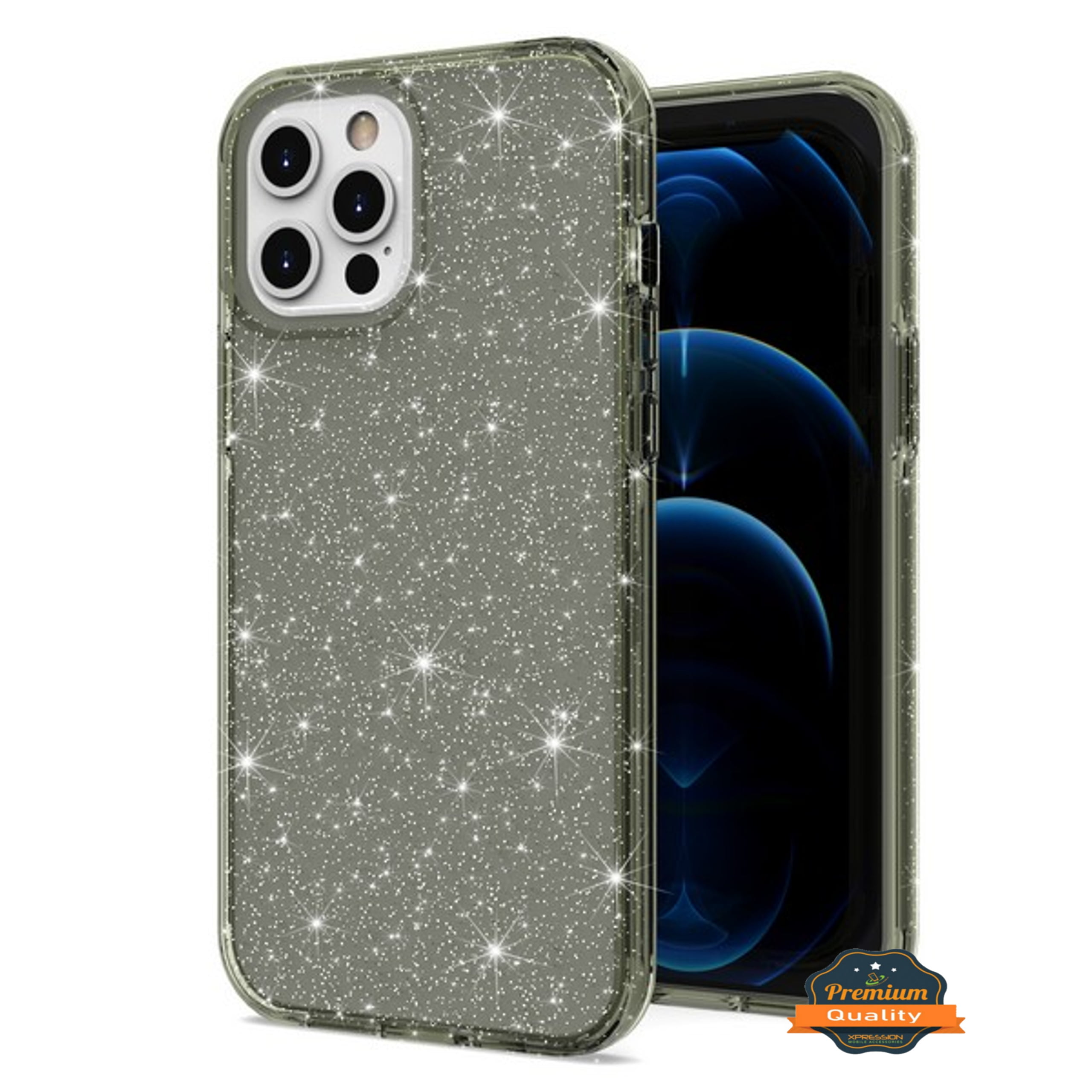 For Boost Mobile Celero 5G Glitter Sparkle Bling Shiny Thin Ultra Slim  Hybrid Shockproof Rubber Silicone Soft TPU Gel Phone Case Cover by Xpression  [Black] 