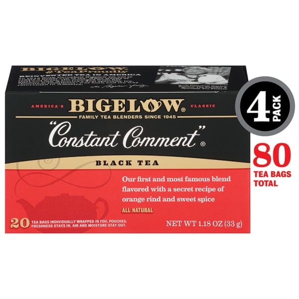 Bigelow Black Tea, Constant Comment, 20 Ct Tea Bags (4 Pack)