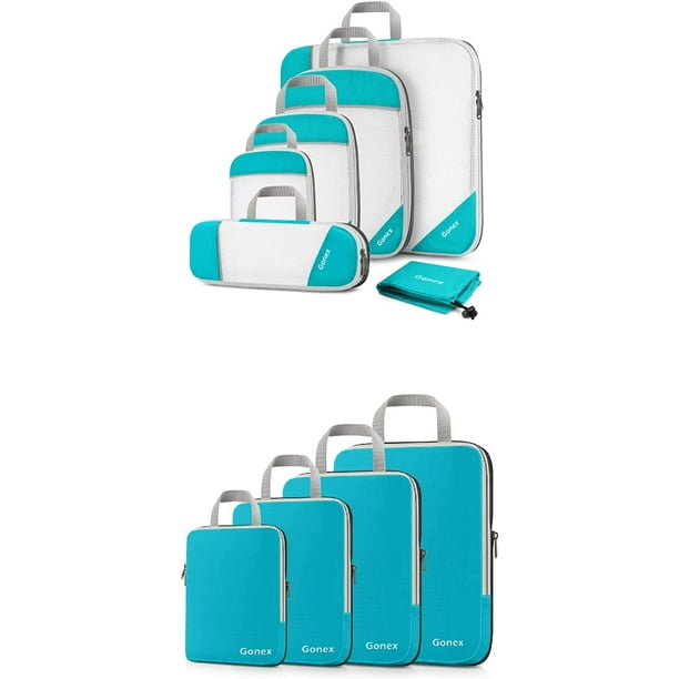 4 Set Compression Packing Cubes with 6 Set Compression Packing Cubes