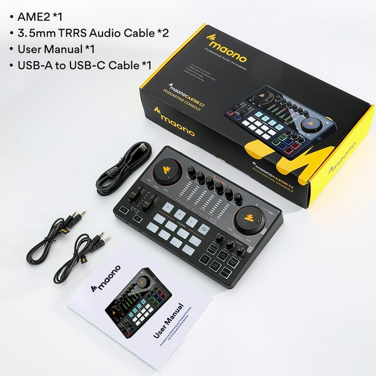 DJ機材 MAONO CASTER AME2 Maono AME2 Audio Interface Sound Card DJ Mixer All in One Portable
