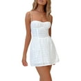 thumbnail image 4 of xiaxaixu Robe Trapèze pour Femme, Robe Sans Manches à Épaules Dénudées, Couleur Unie, Florale, Fête Boîte de Nuit Été Printemps, 4 of 9
