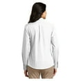 thumbnail image 2 of Port & Company Womens Carefree Poplin Long Sleeve Shirt White 3X-Large, 2 of 4