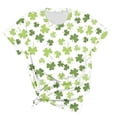 thumbnail image 5 of KIHOUT Nouveaux Arrivlas T-Shirts pour Femmes Fête de la Saint-Patrick, Mode Grande Taille Col Rond Manches Courtes T-Shirt Imprimé Vert, Taille P-5TG, 5 of 5
