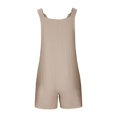 thumbnail image 3 of Coerni Girls Summer Casual Rompers Beach Travel Overalls for Kids Bib Short Overalls Loose Linen Jumpsuit with Pocket, 3 of 4