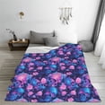 thumbnail image 5 of Honeii Blue Skull Rose Print Fleece Blanket - Throw Blanket for Bed, Sofa, Couch, Camping, and Travel , Microplush Ultra Soft Warm Blanket-40"x30", 5 of 7