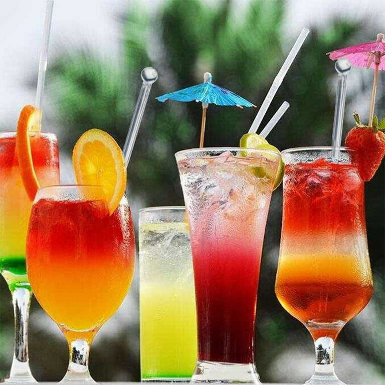 Hand Blown Glass Swizzle Sticks For Cocktail Drinks Stirrer Tropical Fiesta  Set Of 5 (Cinco de Mayo, 5)