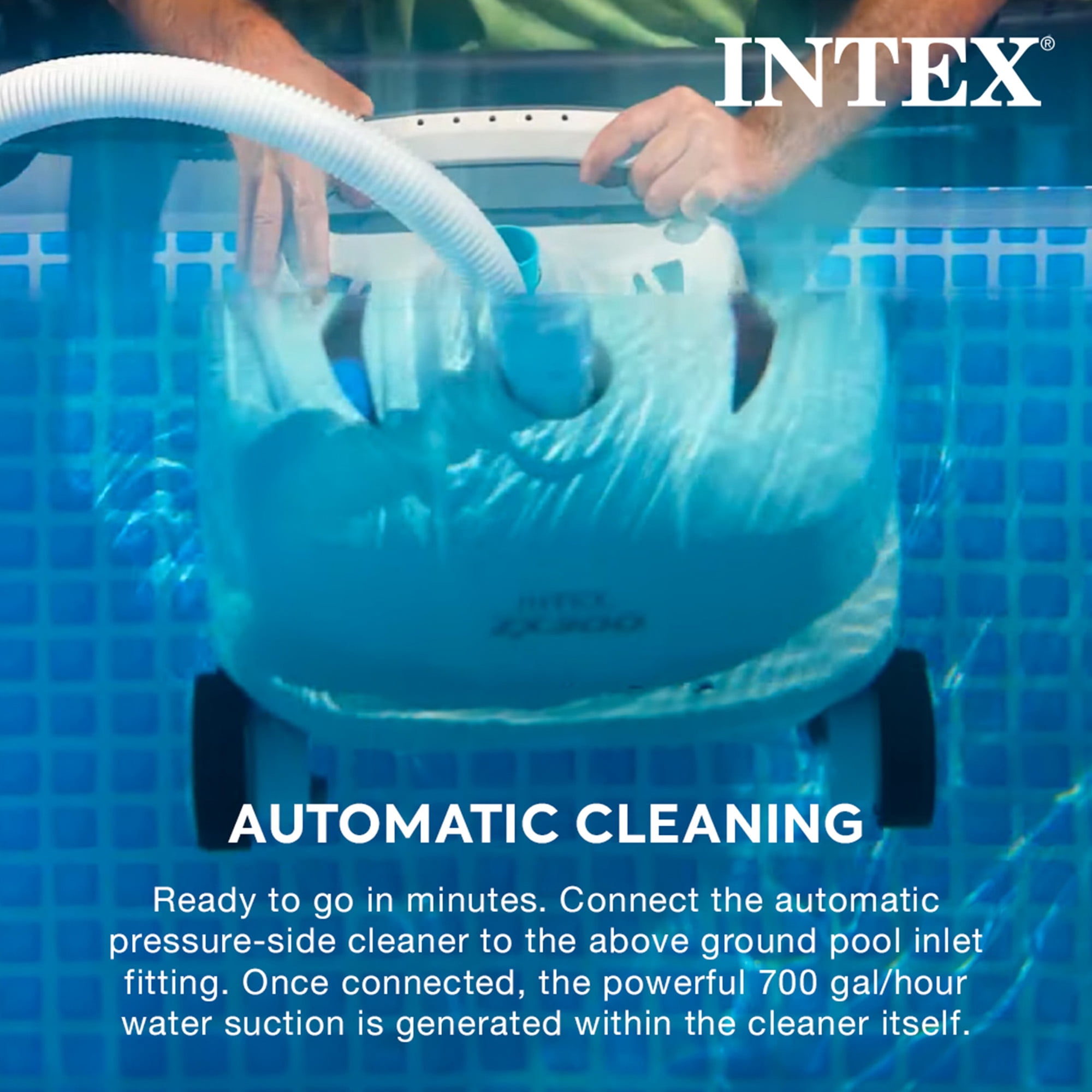 INTEX 24ft x 12ft x 52in Ultra XTR Above Ground Pool, Automatic Vacuum Cleaner, & Maintenance Kit