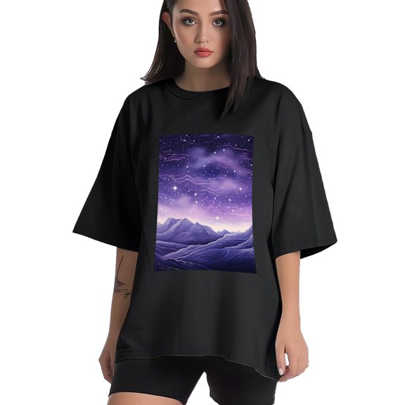 Plus Size Shirt for Women Black Tops for Women Short Sleeves Shirt for Women Mountain T Shirt Crewneck Shirt for Women XS