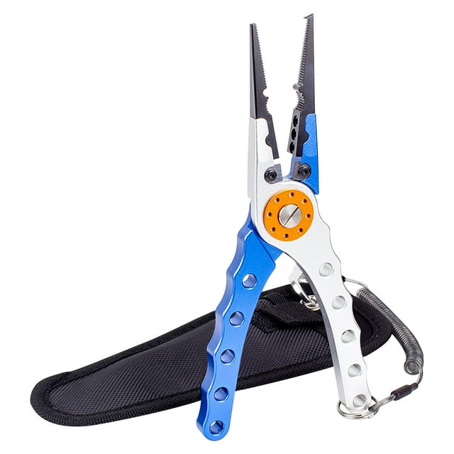 Dadiaei Pinces de Pêche, Pince à Lèvre de Poisson Inclinée, Outils de Pêche en Acier Inoxydable 420 Résistants à l'Eau Salée, Pince de Pêche avec Poignée Ergonomique, Cadeaux de Pêche pour Hommes (8 Pouces)