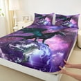 thumbnail image 3 of Manfei Cartoon Animal Dragon Twin Sheet Sets,Galaxy Planet Starry Night Twin Fitted Sheet,Western Fansty Theme Flat Sheet For Girls Kids,Breathable Home Decor,3 Pieces, 3 of 7