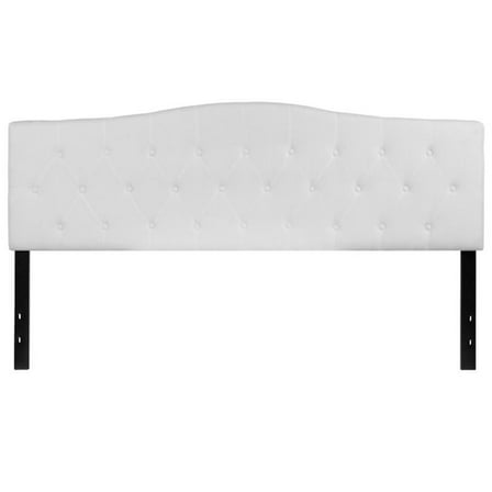 Pemberly Row Contemporary Tufted King Panel Headboard in White