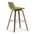 thumbnail image 3 of Cacey Bentwood Counter Height Stool (Set of 2) in Acid Green Linen Look Fabric, 3 of 7