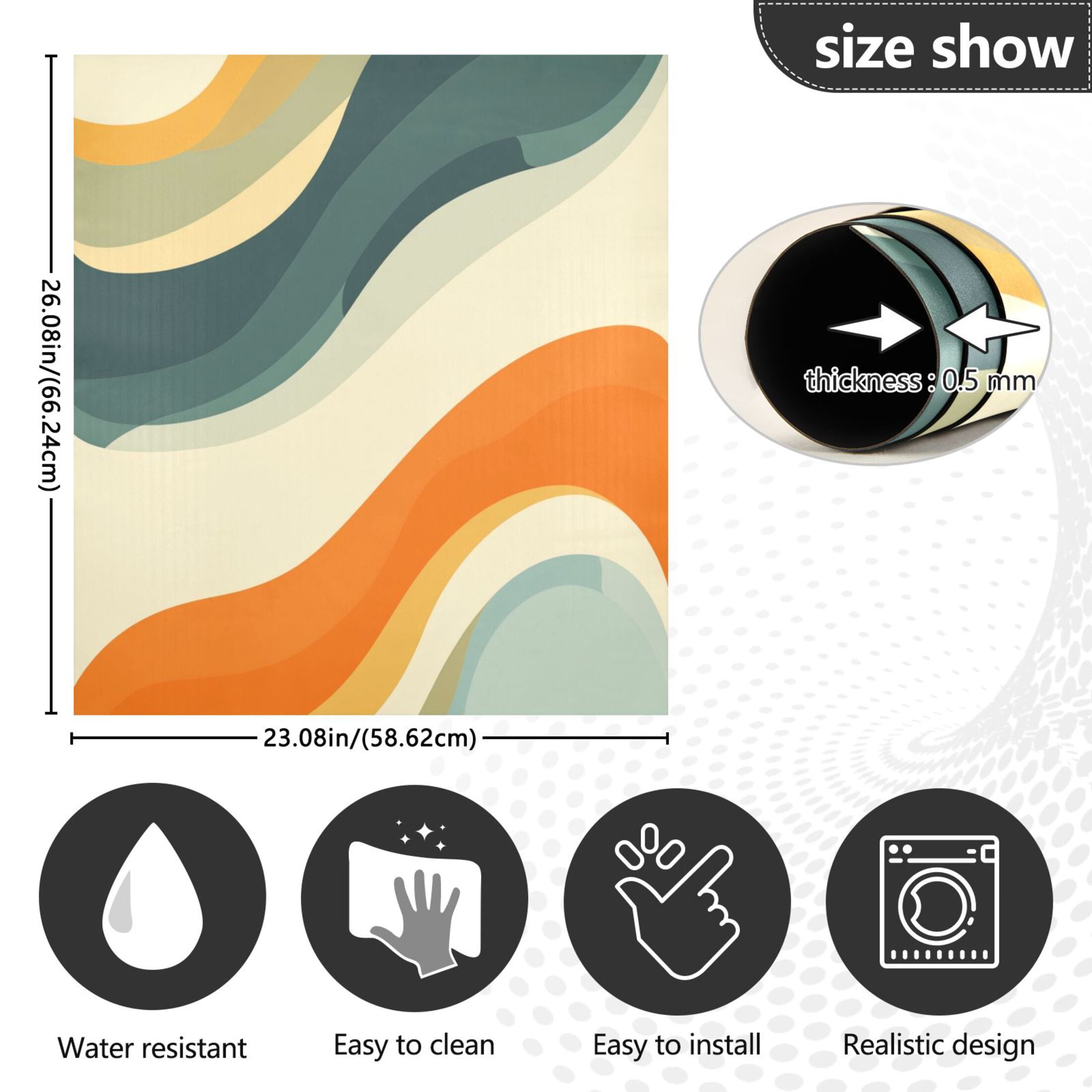 Dishwasher Magnetic Sticker 23x26 Inch Refrigerator Magnetic Sticker Washing Machine Magnetic Sticker Kitchen Panel Magnetic Sticker Home Decor Beautiful Orange Stripes