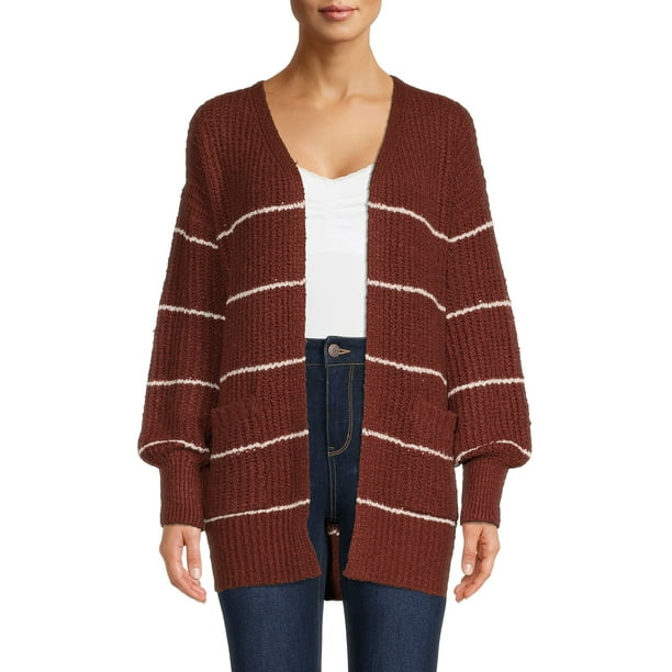 Pink Rose Juniors Balloon Sleeve Cardigan with Pocket