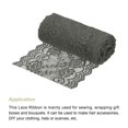 thumbnail image 4 of Uxcell 5.9 inch Wide Polyester Floral Pattern Lace Trim Ribbon for Sewing Making Dark Gray 5 Yard, 4 of 7