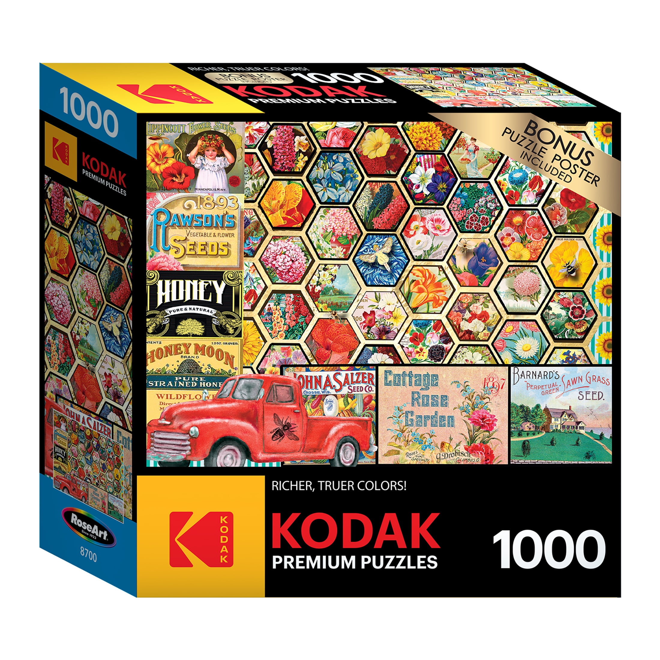 Cra-Z-Art Kodak 1000-Piece Honeycomb Flowers and Seeds Adult Jigsaw Puzzle