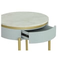 thumbnail image 2 of Progressive Furniture Deco District Round End Table in White/Marble/Gold, 2 of 4
