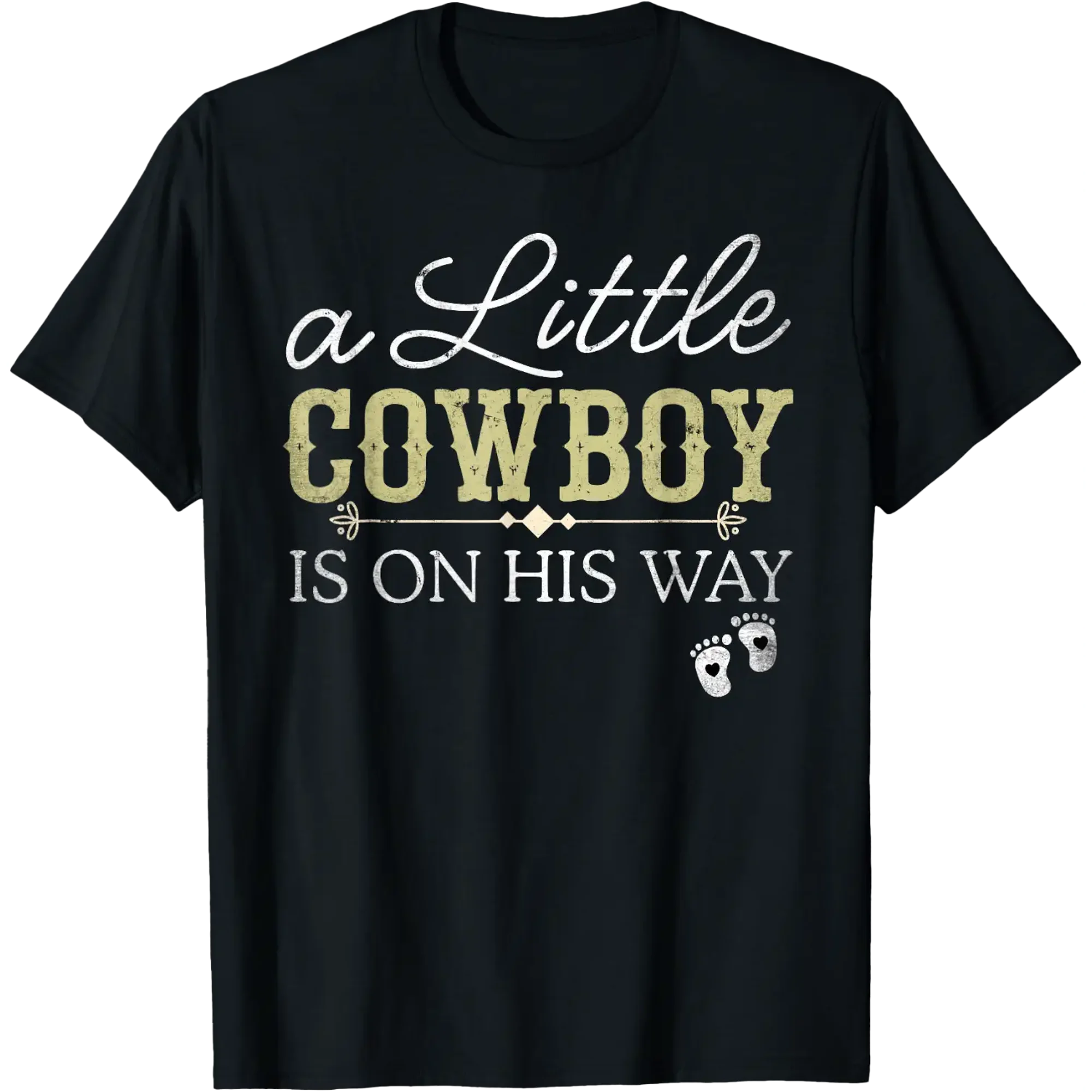 A Little Cowboy Is On His Way Pregnancy Announcement T Shirt Size S-5XL