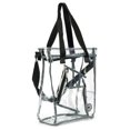 thumbnail image 2 of K-Cliffs Unisex Heavy Duty Clear Tote Bag Durable 0.5mm Vinyl Bag, Black,15.5"x12.5"x5", 2 of 10