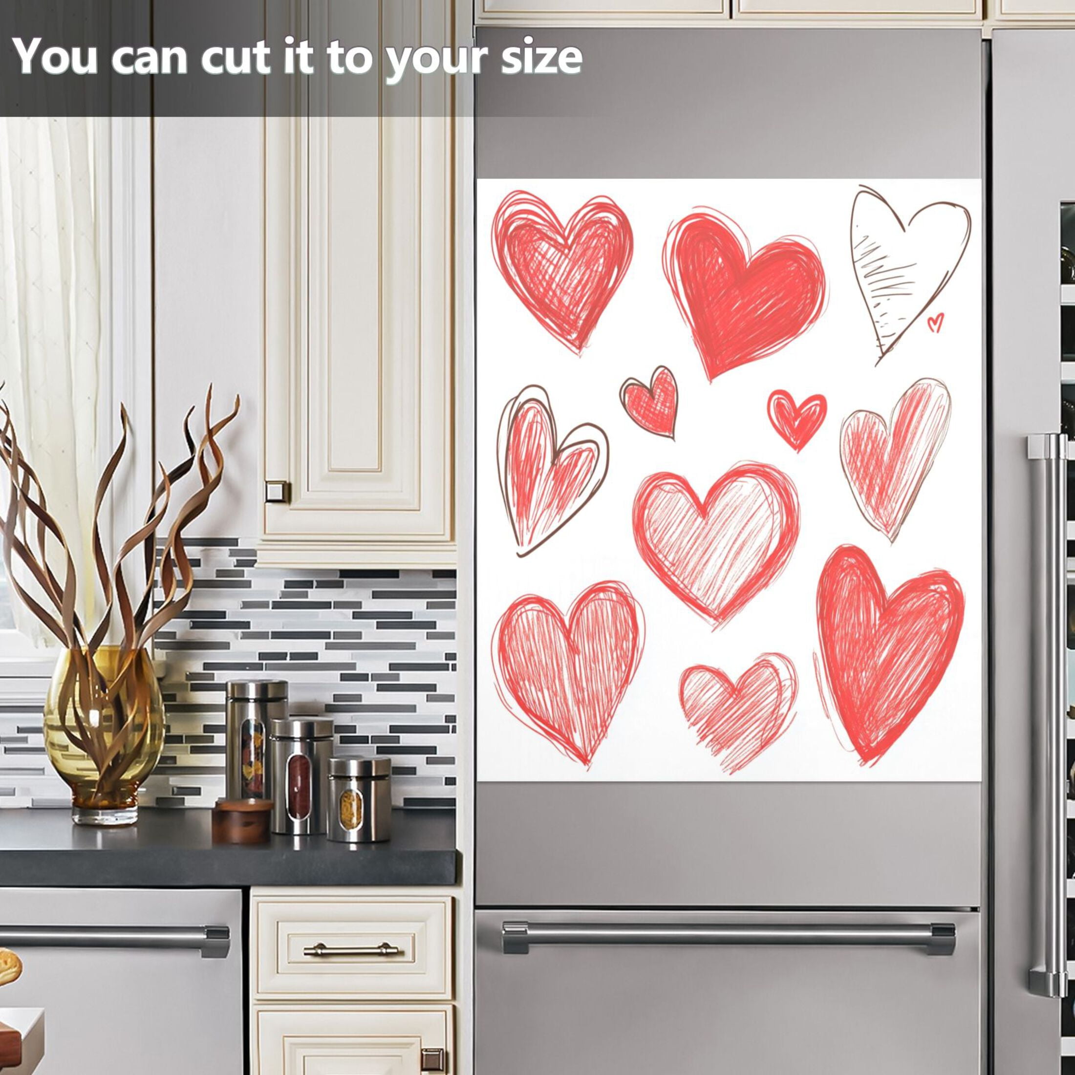 Dishwasher Magnetic Sticker 23x26 Inch Refrigerator Magnetic Sticker Washing Machine Magnetic Sticker Kitchen Panel Magnetic Sticker Home Decor Beautiful Red Love