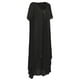 thumbnail image 4 of Nueva moda mujer vestido flojo ocasional del color sólido de manga corta boho summer maxi vestido la Tomshoo Negro 3X-Grande, 4 of 7
