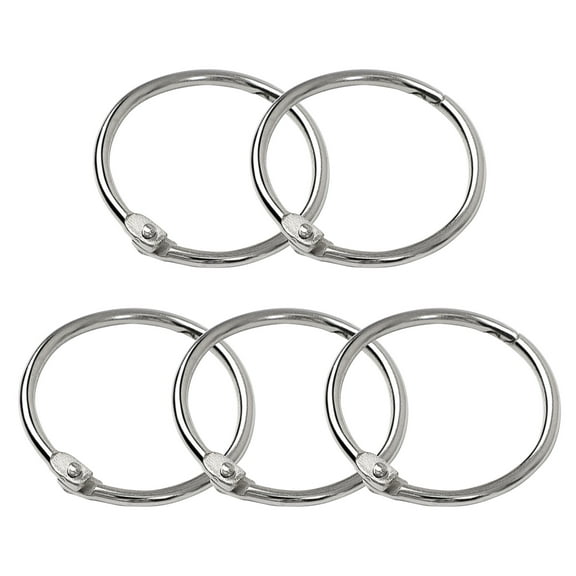 Metal Key Rings- 5 Pcs 1.5 Inches Loose Leaf Binder Keychain O Rings for Keys